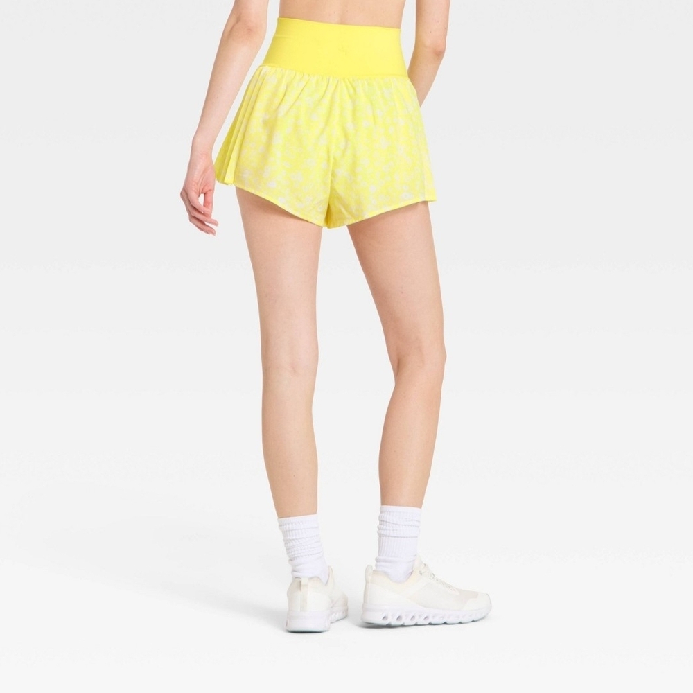 Women's Pleated Side Woven Shorts - JoyLab" Yellow Floral - Picture 2 of 3